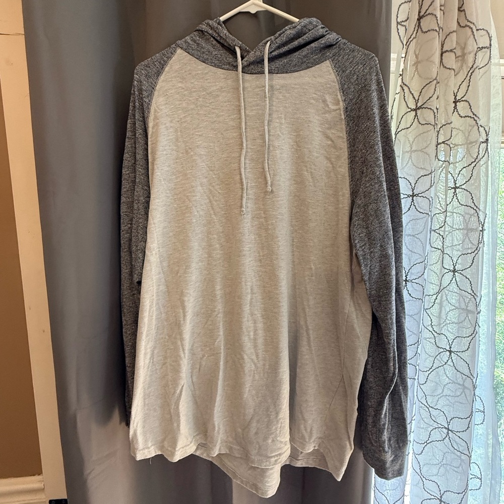 Gray and Dark Gray Men's Hoodie Sweater